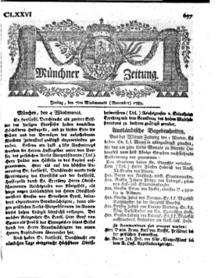 Münchner Zeitung (Süddeutsche Presse) Freitag 7. November 1783