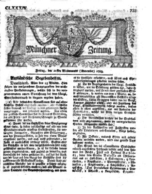 Münchner Zeitung (Süddeutsche Presse) Freitag 21. November 1783