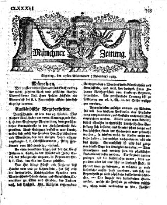 Münchner Zeitung (Süddeutsche Presse) Dienstag 25. November 1783