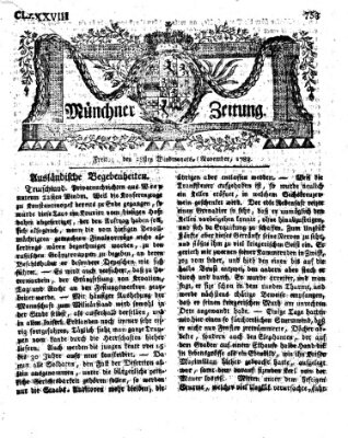 Münchner Zeitung (Süddeutsche Presse) Freitag 28. November 1783