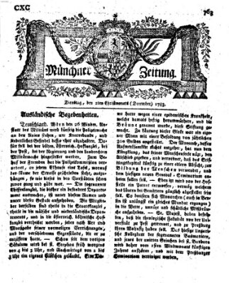 Münchner Zeitung (Süddeutsche Presse) Dienstag 2. Dezember 1783