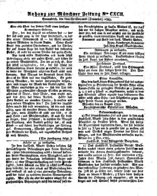 Münchner Zeitung (Süddeutsche Presse) Samstag 6. Dezember 1783