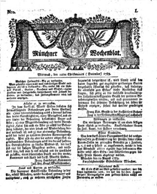 Münchner Zeitung (Süddeutsche Presse) Mittwoch 10. Dezember 1783