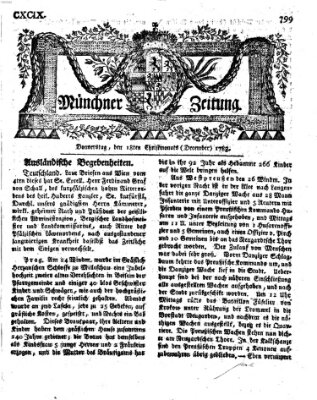 Münchner Zeitung (Süddeutsche Presse) Donnerstag 18. Dezember 1783