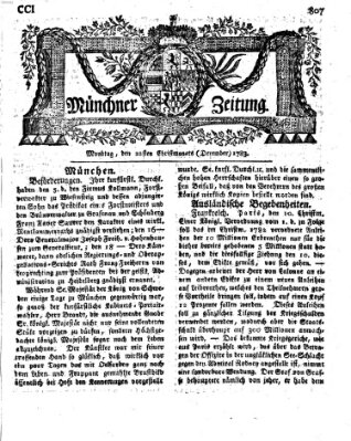 Münchner Zeitung (Süddeutsche Presse) Montag 22. Dezember 1783