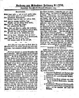 Münchner Zeitung (Süddeutsche Presse) Samstag 27. Dezember 1783