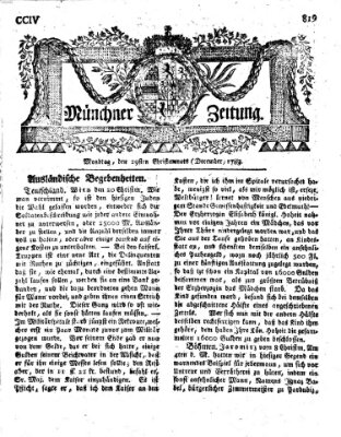 Münchner Zeitung (Süddeutsche Presse) Montag 29. Dezember 1783