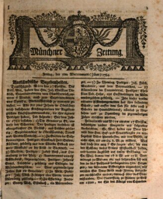 Münchner Zeitung (Süddeutsche Presse) Freitag 2. Januar 1784