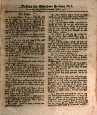 Münchner Zeitung (Süddeutsche Presse) Samstag 3. Januar 1784