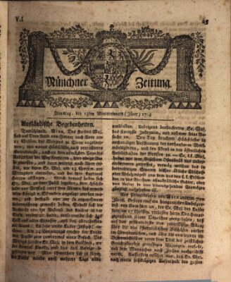 Münchner Zeitung (Süddeutsche Presse) Dienstag 13. Januar 1784