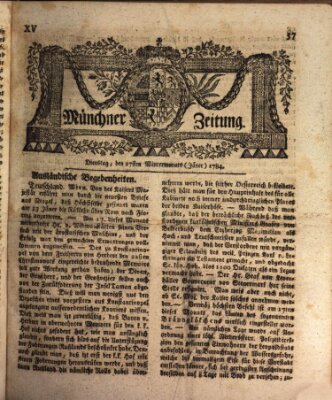 Münchner Zeitung (Süddeutsche Presse) Dienstag 27. Januar 1784