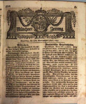 Münchner Zeitung (Süddeutsche Presse) Donnerstag 29. Januar 1784