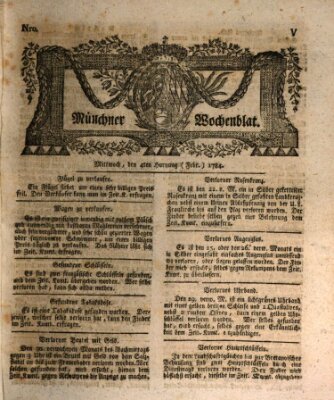 Münchner Zeitung (Süddeutsche Presse) Mittwoch 4. Februar 1784