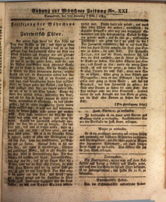 Münchner Zeitung (Süddeutsche Presse) Samstag 7. Februar 1784