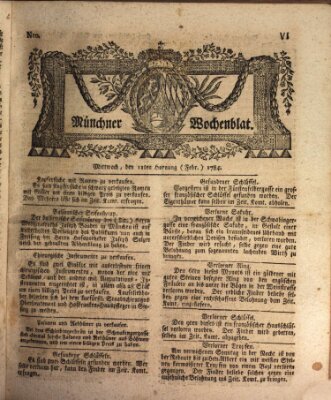 Münchner Zeitung (Süddeutsche Presse) Mittwoch 11. Februar 1784