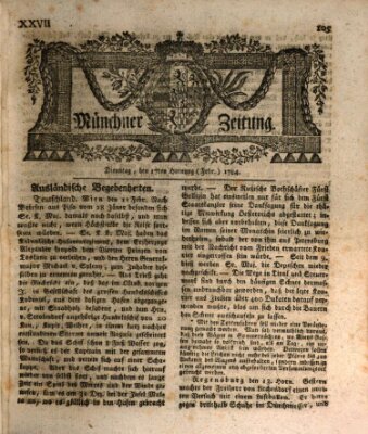 Münchner Zeitung (Süddeutsche Presse) Dienstag 17. Februar 1784