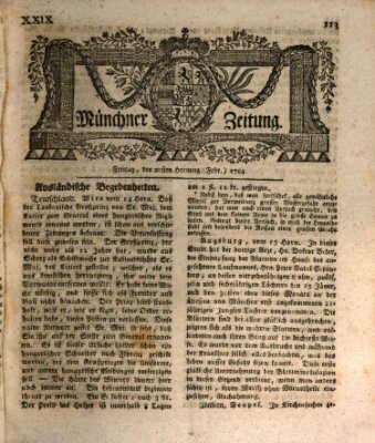 Münchner Zeitung (Süddeutsche Presse) Freitag 20. Februar 1784