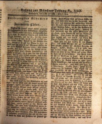 Münchner Zeitung (Süddeutsche Presse) Samstag 21. Februar 1784