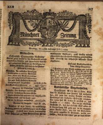 Münchner Zeitung (Süddeutsche Presse) Montag 23. Februar 1784