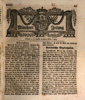 Münchner Zeitung (Süddeutsche Presse) Dienstag 24. Februar 1784