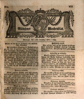 Münchner Zeitung (Süddeutsche Presse) Mittwoch 25. Februar 1784