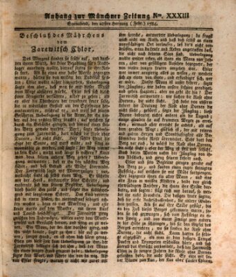 Münchner Zeitung (Süddeutsche Presse) Samstag 28. Februar 1784