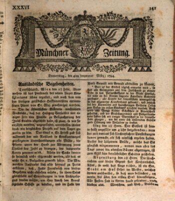 Münchner Zeitung (Süddeutsche Presse) Donnerstag 4. März 1784