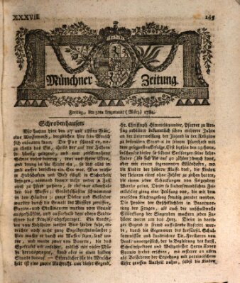 Münchner Zeitung (Süddeutsche Presse) Freitag 5. März 1784