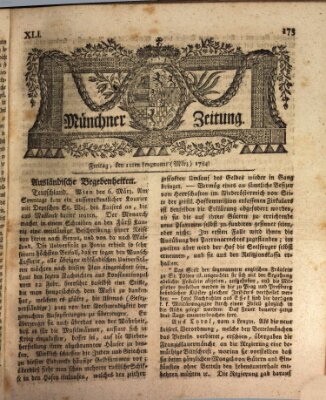 Münchner Zeitung (Süddeutsche Presse) Freitag 12. März 1784