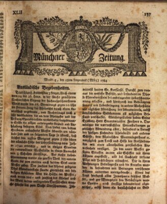 Münchner Zeitung (Süddeutsche Presse) Montag 15. März 1784