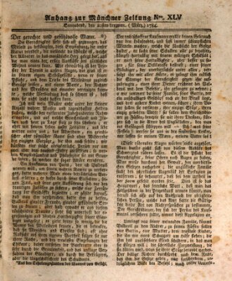 Münchner Zeitung (Süddeutsche Presse) Samstag 20. März 1784