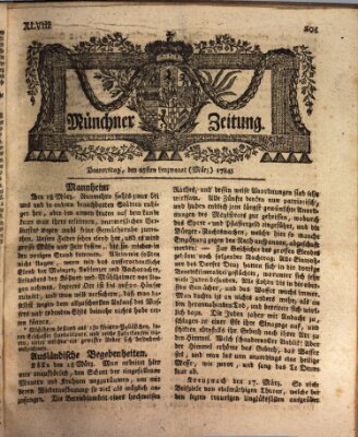 Münchner Zeitung (Süddeutsche Presse) Donnerstag 25. März 1784