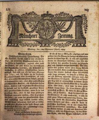 Münchner Zeitung (Süddeutsche Presse) Montag 5. April 1784