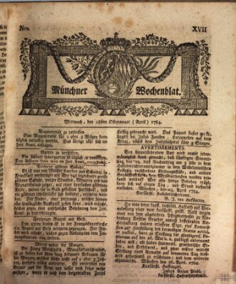 Münchner Zeitung (Süddeutsche Presse) Mittwoch 28. April 1784