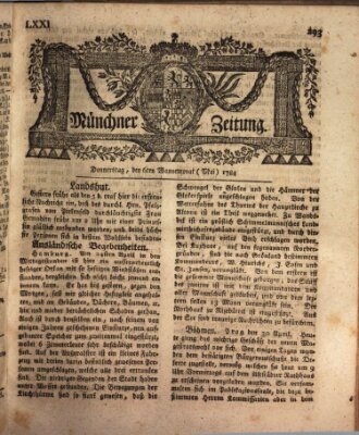 Münchner Zeitung (Süddeutsche Presse) Donnerstag 6. Mai 1784