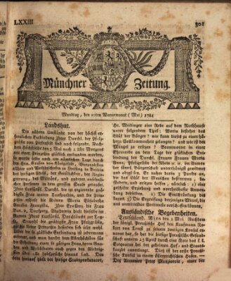 Münchner Zeitung (Süddeutsche Presse) Montag 10. Mai 1784