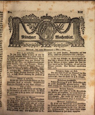 Münchner Zeitung (Süddeutsche Presse) Mittwoch 12. Mai 1784