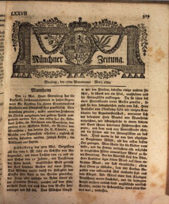 Münchner Zeitung (Süddeutsche Presse) Montag 17. Mai 1784