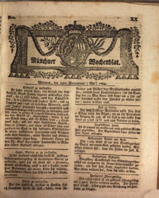 Münchner Zeitung (Süddeutsche Presse) Mittwoch 19. Mai 1784