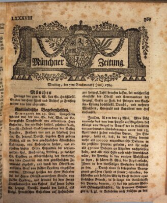 Münchner Zeitung (Süddeutsche Presse) Montag 7. Juni 1784