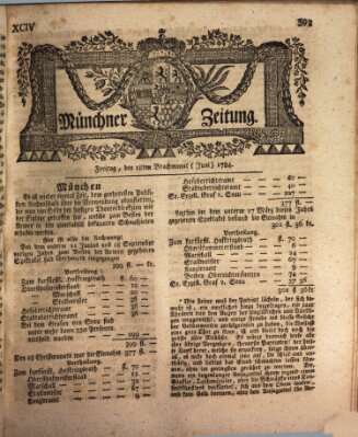 Münchner Zeitung (Süddeutsche Presse) Freitag 18. Juni 1784