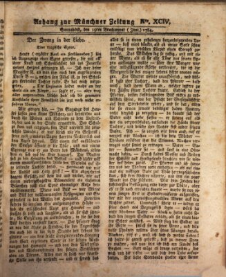 Münchner Zeitung (Süddeutsche Presse) Samstag 19. Juni 1784