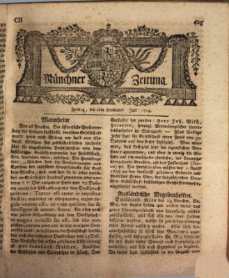 Münchner Zeitung (Süddeutsche Presse) Freitag 2. Juli 1784