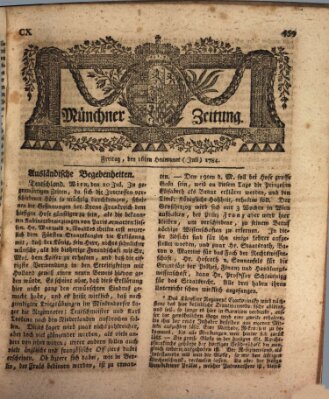 Münchner Zeitung (Süddeutsche Presse) Freitag 16. Juli 1784