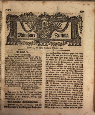 Münchner Zeitung (Süddeutsche Presse) Montag 26. Juli 1784