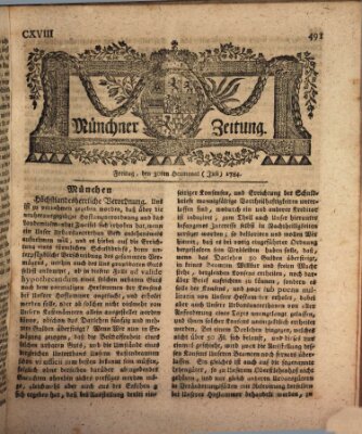 Münchner Zeitung (Süddeutsche Presse) Freitag 30. Juli 1784