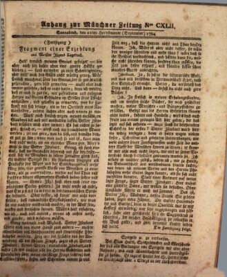 Münchner Zeitung (Süddeutsche Presse) Samstag 11. September 1784