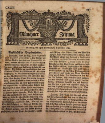 Münchner Zeitung (Süddeutsche Presse) Montag 13. September 1784