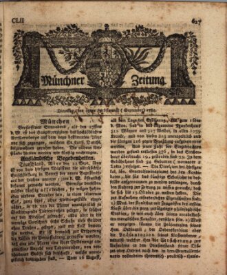 Münchner Zeitung (Süddeutsche Presse) Dienstag 28. September 1784