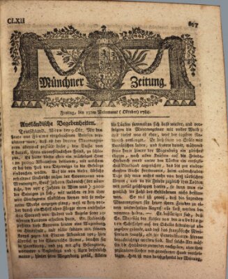 Münchner Zeitung (Süddeutsche Presse) Freitag 15. Oktober 1784